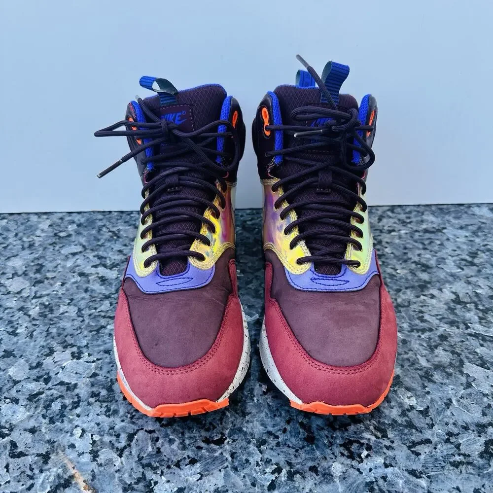 Nike Air Max 1 Mid Sneakerboot Deep Burgundy Purple 685269-600 Women’s Size 8.5